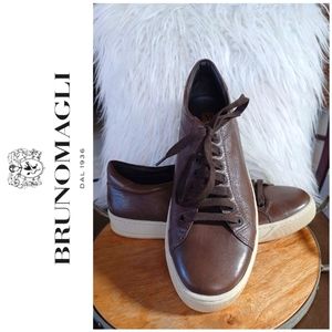 NWOB/NO TAGS, MEN'S LEATHER BRUNO MAGLI WESTY SNEAKERS SZ: 11
